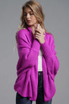 Dolman Sleeve Open Front Ribbed Trim Longline Cardigan