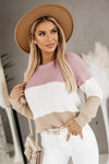 Color Block Dropped Shoulder Blouse