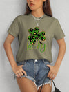 Lucky Clover Round Neck Short Sleeve T-Shirt