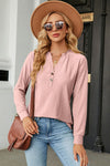 Notched Long Sleeve T-Shirt