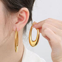 Stainless Steel Hinged Hoop Earrings