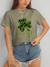 Lucky Clover Round Neck Short Sleeve T-Shirt