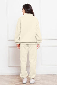 Half Zip Long Sleeve Sweatshirt and Pants Set