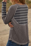 Geometric Round Neck Long Sleeve Top