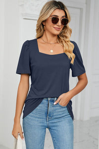 Square Neck Short Sleeve T-Shirt