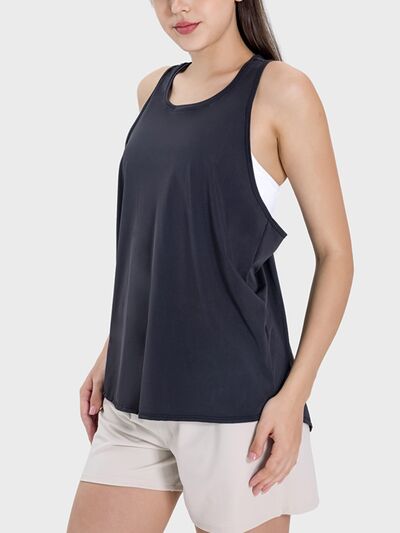 Round Neck Wide Strap Active Tank