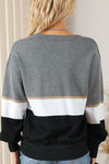 Striped V-Neck Long Sleeve Sweater