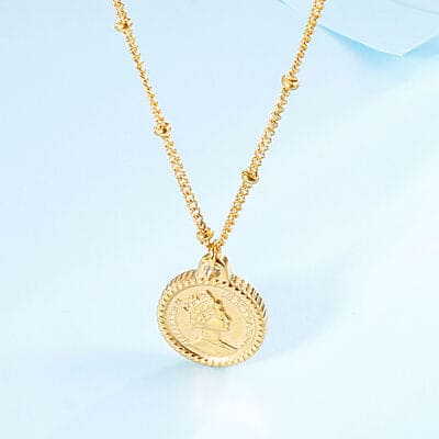 Stainless Steel Coin Pendant Necklace