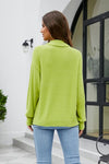 Mock Neck Dropped Shoulder Long Sleeve Sweater