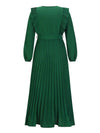 Pleated Surplice Tie Waist Maxi Dress