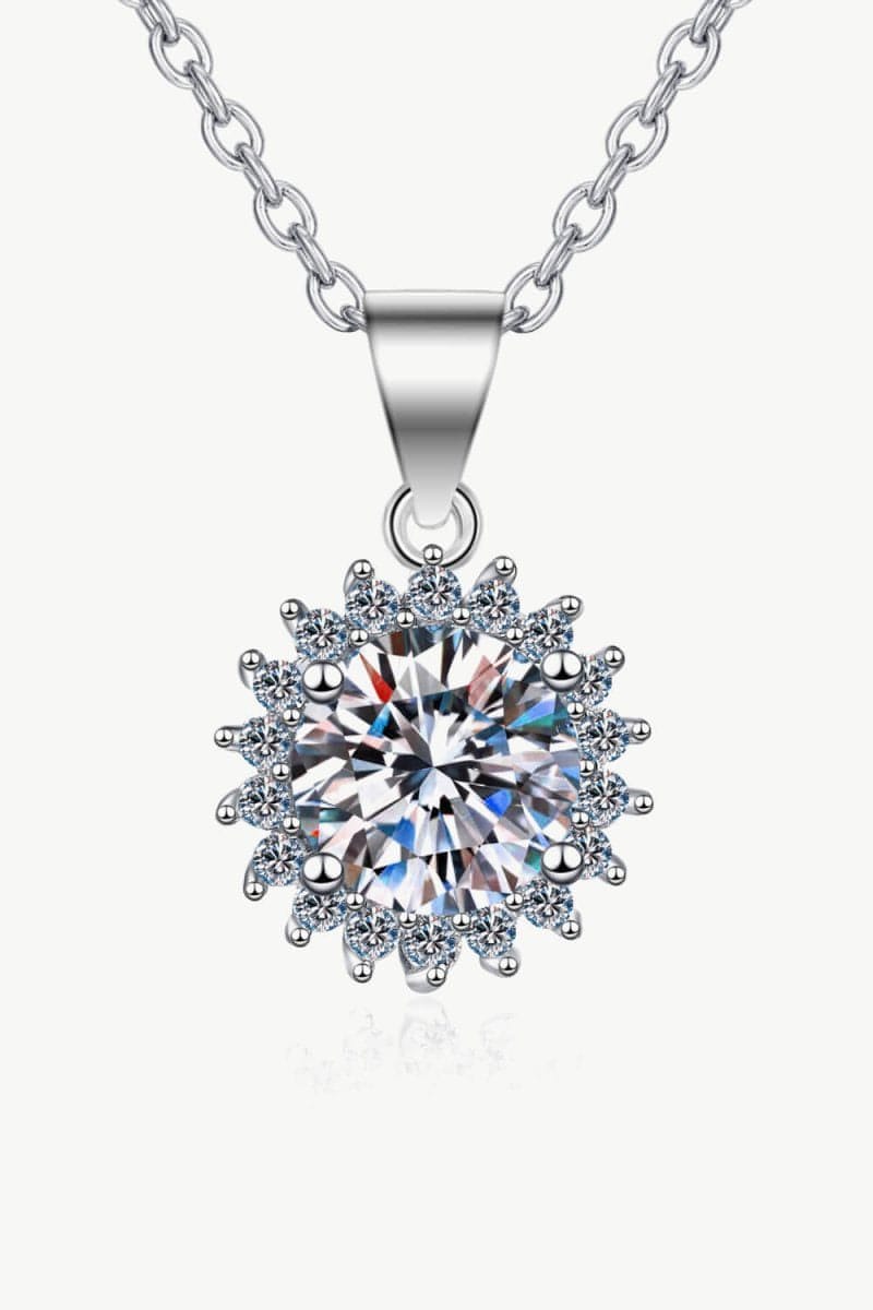 925 Sterling Silver Moissanite Pendant Necklace - Everydayswear