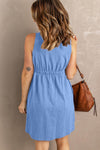 Sleeveless Button Down Mini Dress