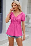 Eyelet Drawstring Short Sleeve T-Shirt