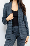 Houndstooth Notch Seamed Blazer