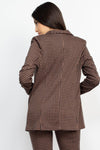 Houndstooth Notch Seamed Blazer