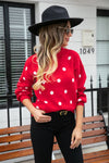 Women's Fashion Knit Polka Dot Pullover