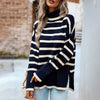 Women's new casual round neck long sleeve knitted sweater