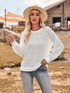 Fashion round neck slim fit long-sleeve knitted top