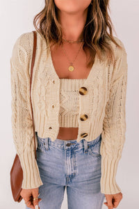 Crop Cardigan With Camisole