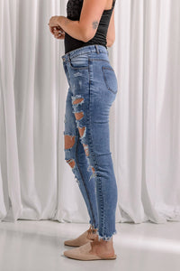 Distressed Slits Holes Frayed Jeans