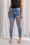 Distressed Slits Holes Frayed Jeans