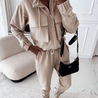 New Women's Fashion Coat Harem Pants Casual Sports Two-piece Set