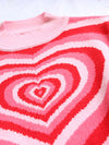 Heart Mock Neck Long Sleeve Sweater