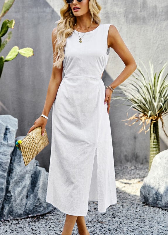 Summer Temperament Waistless Long Sleeveless Sundress