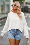 Round Neck Drop Shoulder Long Sleeve Sweater