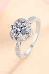 Moissanite Heart Ring