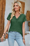 V-Neck Petal Sleeve T-Shirt