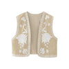 New Ladies Fashion Embroidered Cardigan Vest Vest