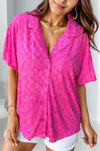 Button Up Dropped Shoulder Shirt