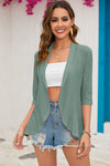 Eyelet Open Front Cardigan