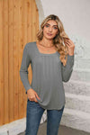 Square Neck Long Sleeve T-Shirt