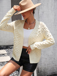 Women's knitted three-dimensional pattern cardigan coat sweater