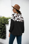 Animal Print Color Block Waffle-Knit Top - Everydayswear