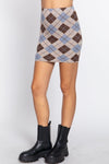 Argyle Jacquard Sweater Mini Skirt - Everydayswear