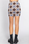 Argyle Jacquard Sweater Mini Skirt - Everydayswear