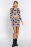 Argyle Jacquard Sweater Mini Skirt - Everydayswear