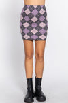 Argyle Jacquard Sweater Mini Skirt - Everydayswear