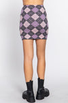 Argyle Jacquard Sweater Mini Skirt - Everydayswear