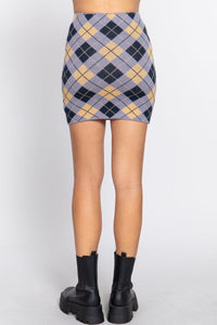 Argyle Jacquard Sweater Mini Skirt - Everydayswear