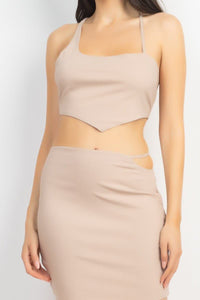 Asymmetrical Cross Back Top & Skirts Set - Everydayswear