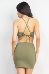 Asymmetrical Cross Back Top & Skirts Set - Everydayswear