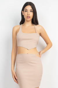 Asymmetrical Cross Back Top & Skirts Set - Everydayswear