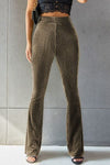 Ribbed High Waist Flare Pants