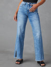 Slit Buttoned Jeans with Pockets