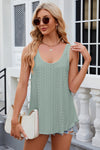 Eyelet Scoop Neck Wide Strap Tank