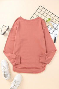 Side Slit Drop Shoulder Sweatshirt